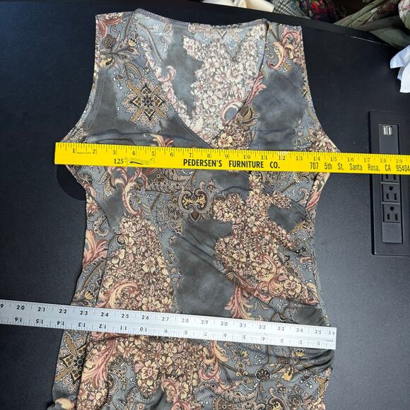 Y2K Vintage Wrap Dress Womens SM Floral Midi Party Whimsigoth Fairy Assymetrical - Picture 9 of 10